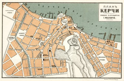 Waldin Kerch city map, 1905 digital map