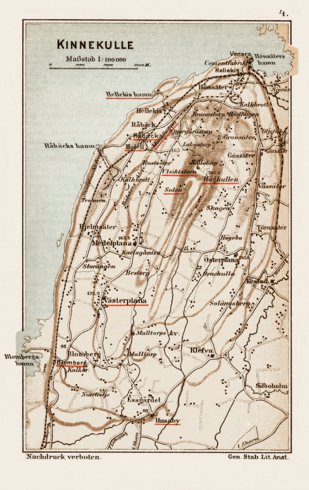 Waldin Kinnekulle district map, 1899 digital map