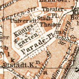 Waldin Königsberg (now Kaliningrad) city map, 1911 digital map