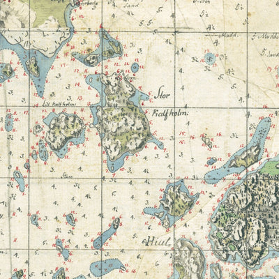 Waldin Kuninkaallinen merikartasto 1790-luku: Lauttasaari. Royal maritime chart of 1790s: Lauttasaari digital map