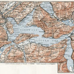 Waldin Lake Lucerne (Veierwaldstättersee) environs map, 1909 digital map