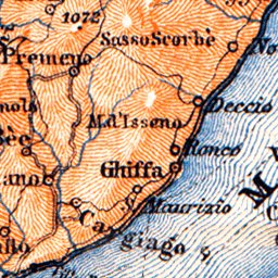 Waldin Lake Majeur nearer environs map, 1898 digital map