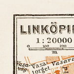Waldin Linköping town plan, 1929 digital map