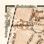 Waldin Lower Silesia: Katowice, Bytom and environs map, 1911 digital map