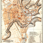 Waldin Luxembourg (Luxemburg) city map, 1904 digital map