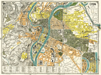 Waldin Lyon city map, 1918 digital map