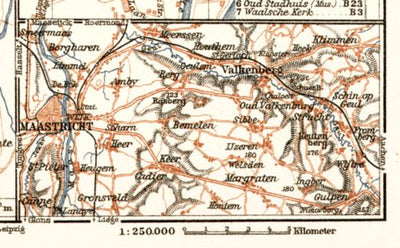 Waldin Maastricht environs map, 1909 digital map