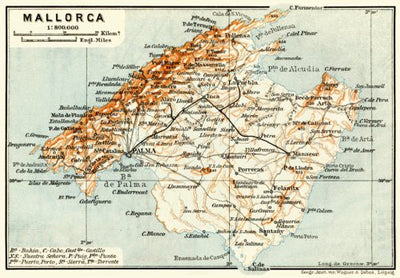 Waldin Mallorca map, 1913 digital map