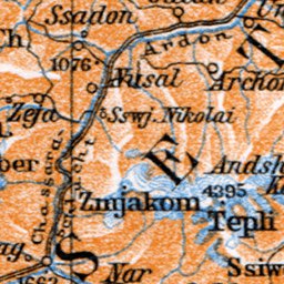 Waldin Map of East Central Caucasus, 1914 digital map