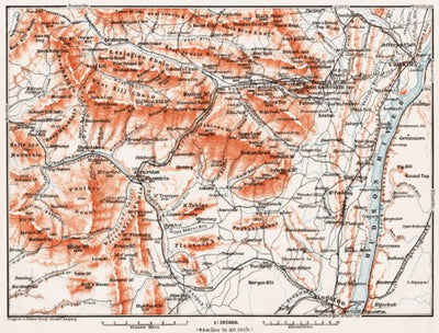 Waldin Map of the Catskill Mountains, 1909 digital map