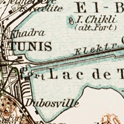 Waldin Map of the environs of Tunis, 1913 digital map