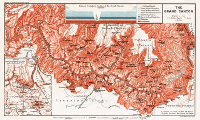 Waldin Map of the Grand Canyon of the Colorado, 1909 digital map