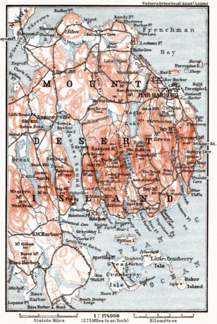 Waldin Map of the Mount Desert Island, 1909 digital map