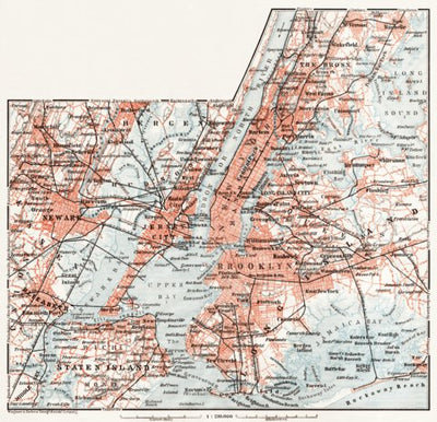 Waldin Map of the Nearer Environs of New York, 1909 digital map