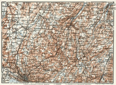 Waldin Map of the Northern Vaud, 1909 digital map