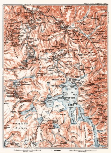 Waldin Map of the Yellowstone National Park, 1909 digital map