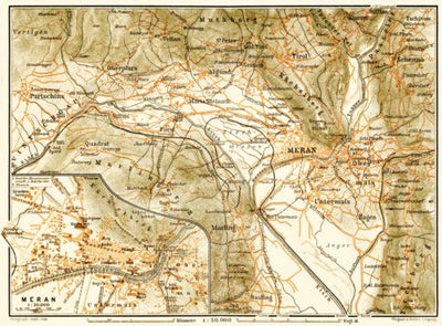 Waldin Meran (Merano) environs map, 1906 digital map