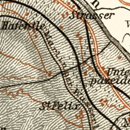 Merran Maps Meran (Merano) environs Map, 1913 by Waldin | Avenza Maps