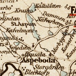 Waldin Middle Dalarna (Mellersta Dalarna), region map, 1899 digital map
