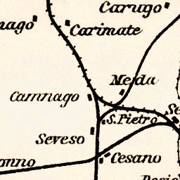 Waldin Milan (Milano) environs interurban tramway and railway network map, 1908 digital map