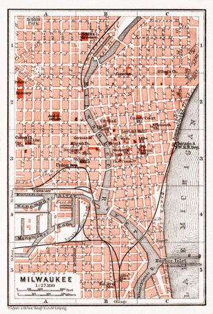 Waldin Milwaukee city map, 1909 digital map