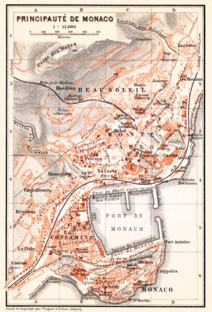 Waldin Monaco city map, 1913 (1:15,850 scale) digital map