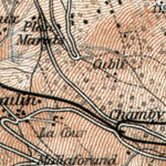 Waldin Montreux, Vevey and environs map, 1909 digital map