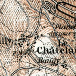 Waldin Montreux, Vevey and environs map, 1909 digital map