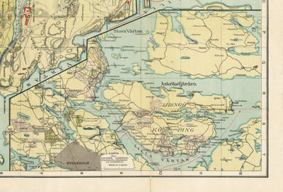 Waldin North-eastern environs of Stockholm, 1913 digital map