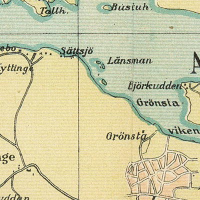 Waldin North-eastern environs of Stockholm, 1913 digital map