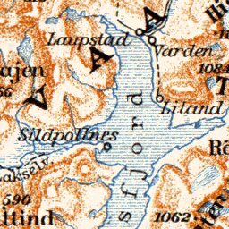 Waldin Östvaagö (Østvagøy) map, 1910 digital map