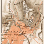 Waldin Pergamon (τὸ Πέργαμον, Bergama) town plan, 1914 digital map