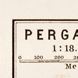 Waldin Pergamon (τὸ Πέργαμον, Bergama) town plan, 1914 digital map