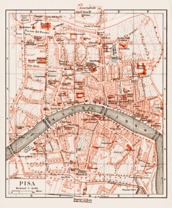Waldin Pisa city map, 1903 digital map