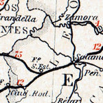 Waldin Portugal on the railway map of Iberian Peninsula, 1929 digital map