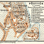 Waldin Postyen (Piešt´any, Pieštany) city map, 1911 digital map