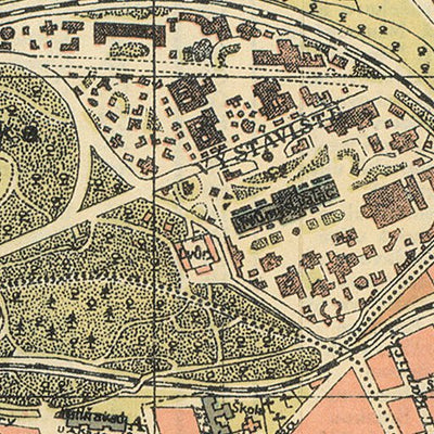 Waldin Prague (Prag, Praha) city map, 1913 digital map