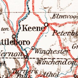 Waldin Railway Map of the New England States, 1909 digital map