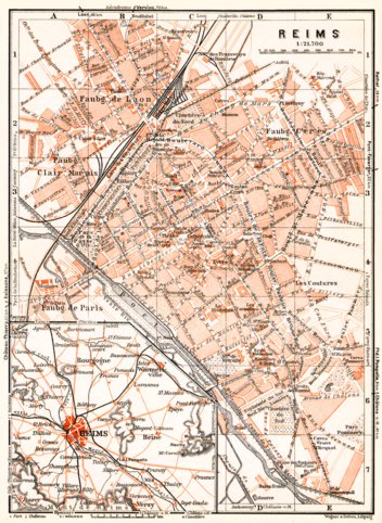Reims city Map, 1931 by Waldin | Avenza Maps