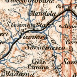 Waldin Rome (Roma) and Campagna di Roma map, 1912 digital map