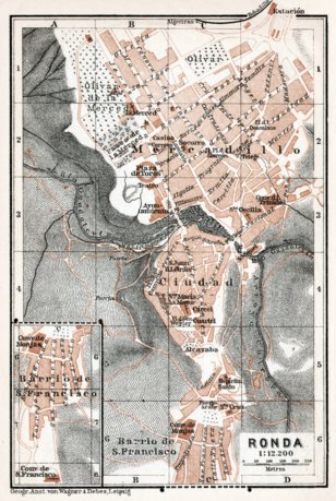 Waldin Ronda city map, 1913 digital map