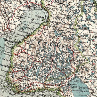 Waldin Russian Empire (western part), 1914 digital map
