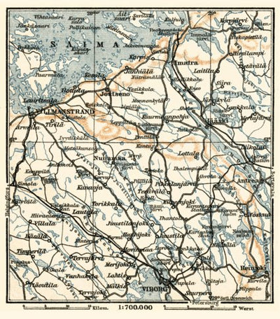 Waldin Saimaa Canal map, 1914 (Russia version) digital map