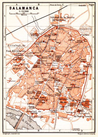 Waldin Salamanca city map, 1899 digital map