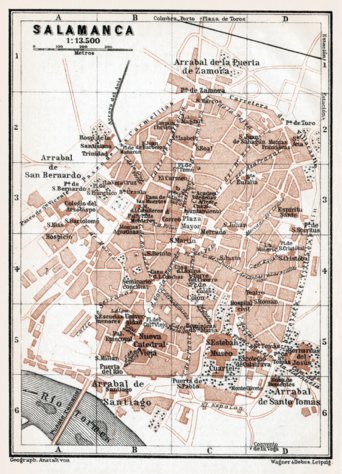 Waldin Salamanca city map, 1913 digital map