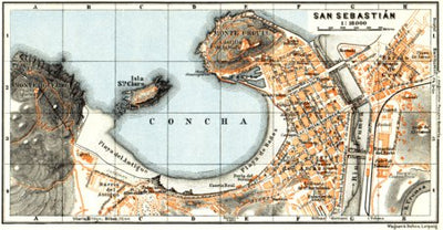 Waldin San Sebastián city map, 1929 digital map