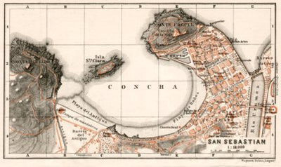 Waldin San Sebastián (Donostia) city map, 1902 digital map