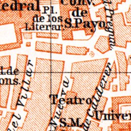 Waldin Santiago de Compostela city map, 1899 digital map