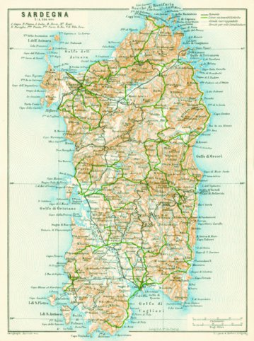 Waldin Sardinia (Sardegna) map, 1929 digital map