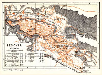 Waldin Segovia city map, 1899 digital map